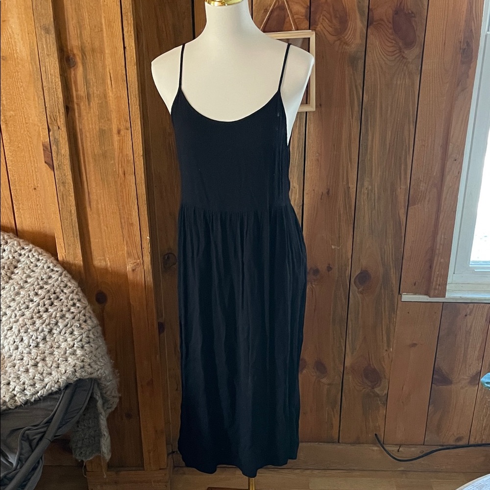 Zara Elegant Black Spaghetti Strap Dress